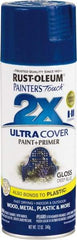 Rust-Oleum - Deep Blue, Gloss, Enamel Spray Paint - 8 Sq Ft per Can, 12 oz Container, Use on Multipurpose - Apex Tool & Supply