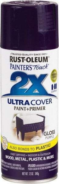 Rust-Oleum - Purple, Gloss, Enamel Spray Paint - 8 Sq Ft per Can, 12 oz Container, Use on Multipurpose - Apex Tool & Supply