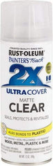 Rust-Oleum - Clear, Flat, Enamel Spray Paint - 8 Sq Ft per Can, 12 oz Container, Use on Multipurpose - Apex Tool & Supply