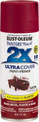 Rust-Oleum - Colonial Red, Satin, Enamel Spray Paint - 8 Sq Ft per Can, 12 oz Container, Use on Multipurpose - Apex Tool & Supply