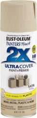 Rust-Oleum - Fossil (Color), Satin, Enamel Spray Paint - 8 Sq Ft per Can, 12 oz Container, Use on Multipurpose - Apex Tool & Supply