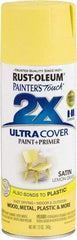 Rust-Oleum - Lemon Grass, Satin, Enamel Spray Paint - 8 Sq Ft per Can, 12 oz Container, Use on Multipurpose - Apex Tool & Supply
