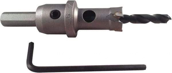 Disston - 1-3/16" Diam, 1" Cutting Depth, Hole Saw - Carbide-Tipped Saw, Toothed Edge - Apex Tool & Supply