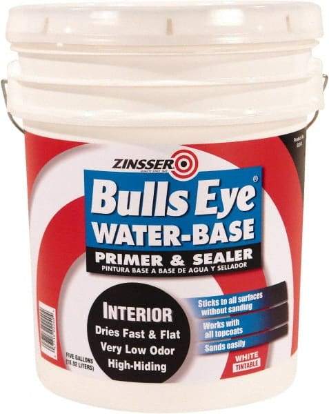 Rust-Oleum - 5 Gal White Water-Based Acrylic Enamel Primer - 1000 Sq Ft Coverage, <100 gL Content, Quick Drying, Interior/Exterior - Apex Tool & Supply
