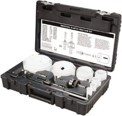 Disston - 20 Piece, 3/4" to 4-1/2" Saw Diam, Industrial Hole Saw Kit - Bi-Metal, Toothed Edge, Pilot Drill Model No. E0102457, Includes 15 Hole Saws - Apex Tool & Supply