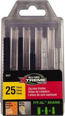 Disston - 25 Piece, 2-3/4" to 3-1/2" Long, 6 to 18 Teeth per Inch, Carbon and Bi-Metal Jig Saw Blade Set - Toothed Edge, U-Shank - Apex Tool & Supply