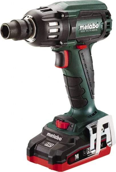 Metabo - 1/2" Drive 18 Volt Pistol Grip Cordless Impact Wrench & Ratchet - 2,150 RPM, 0 to 4,250 BPM, 295 Ft/Lb Torque, 2 Lithium-Ion Batteries Included - Apex Tool & Supply