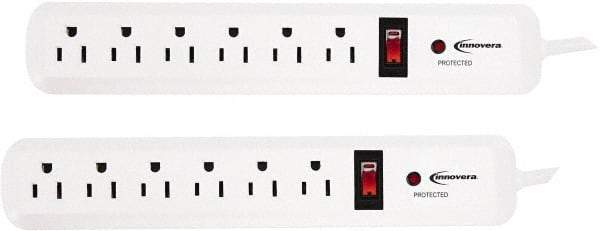 innovera - 6 Outlets, 120 Volts, 15 Amps, 4' Cord, Surge Power Outlet Strip - Floor Mount, 5-15R NEMA Configuration - Apex Tool & Supply