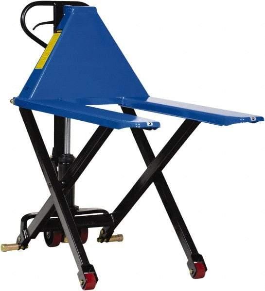 Vestil - 3,000 Lb Capacity, 31-1/2" Lift Portable Tote Lifter - 3-1/2" Min Lift Height, 43" Fork Length x 6-1/2" Fork Width, 27" Overall Width - Apex Tool & Supply