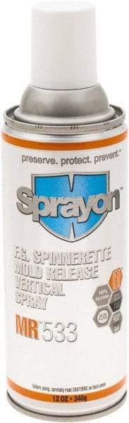 Sprayon - 12 Ounce Aerosol Can, Clear, General Purpose Mold Release - Food Grade, Silicone Composition - Apex Tool & Supply
