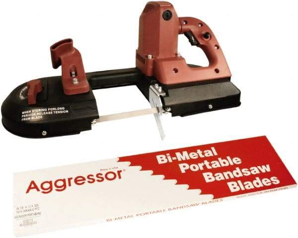 Disston - 3' 8-7/8" Long x 0.02" Thick, 24 Teeth per Inch, Portable Band Saw Blade - Bi-Metal Blade, High Speed Steel Teeth, Toothed Edge - Apex Tool & Supply