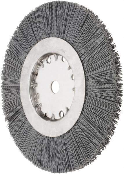 Weiler - 10" OD, 3/4" Arbor Hole, Crimped Nylon Wheel Brush - 1" Face Width, 2-1/2" Trim Length, 0.022" Filament Diam, 4,500 RPM - Apex Tool & Supply