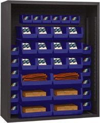 Durham - 42 Bin Enclosed Shelving - 48 Inch Overall Width x 18 Inch Overall Depth x 72 Inch Overall Height, Blue Polyethylene Bins - Apex Tool & Supply