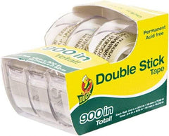 Duck - 1/2" x 25' Acrylic Adhesive Double Sided Tape - 6 mil Thick, Clear, Polypropylene Film Liner, Series DUC - Apex Tool & Supply