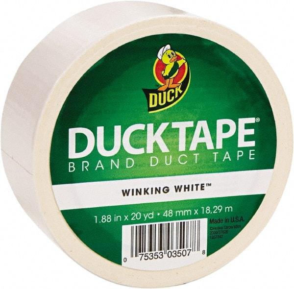 Duck - 1-7/8" x 20 Yds White Duct Tape - 9 mil, Rubber Adhesive, Vinyl Backing, 22 Lb/ln Tensile Strength, Series DUC - Apex Tool & Supply