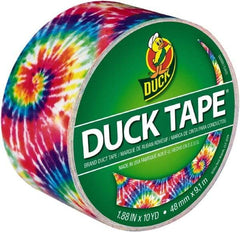 Duck - 1-7/8" x 10 Yds Tie Dye Duct Tape - 9 mil, Rubber Adhesive, Vinyl Backing, 22 Lb/ln Tensile Strength, Series DUC - Apex Tool & Supply