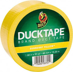 Duck - 1-7/8" x 20 Yds Yellow Duct Tape - 9 mil, Rubber Adhesive, Vinyl Backing, 22 Lb/ln Tensile Strength, Series DUC - Apex Tool & Supply