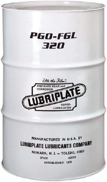 Lubriplate - 55 Gal Drum, Synthetic Gear Oil - 12°F to 440°F, 339 St Viscosity at 40°C, 61 St Viscosity at 100°C, ISO 320 - Apex Tool & Supply