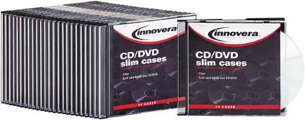 innovera - 1 Compartment, 4-7/8 Inch Wide x 1/4 Inch Deep x 5-5/8 Inch High, CD/DVD Case - Polystyrene, Clear - Apex Tool & Supply