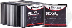 innovera - 1 Compartment, 4-7/8 Inch Wide x 1/4 Inch Deep x 5-5/8 Inch High, CD/DVD Case - Polystyrene, Clear - Apex Tool & Supply