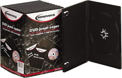 innovera - 1 Compartment, 5-3/8 Inch Wide x 1/2 Inch Deep x 7-1/2 Inch High, DVD Case - Plastic, Black - Apex Tool & Supply