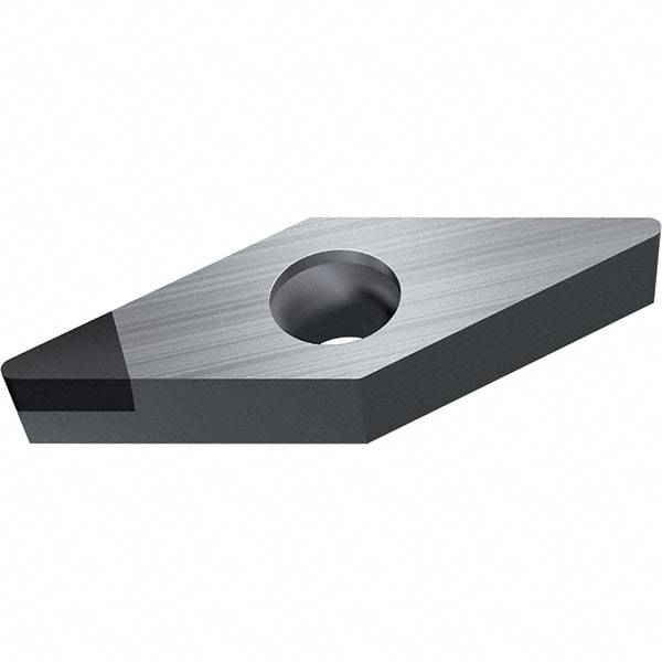 Walter - VCGW1604 FS Grade WDN10 Polycrystalline Diamond (PCD) Turning Insert - 35° Parallelogram, 3/8" Inscr Circle, 3/16" Thick, 1/32" Corner Radius - Apex Tool & Supply