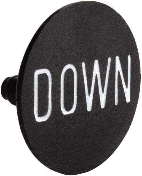 Square D - Legend Plate - Down - 30mm Hole Diameter, 2.2 Inch Wide x 0.1 Inch High x 30mm Overall Diameter - Apex Tool & Supply