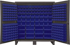 Durham - 240 Bin Storage Cabinet - Steel, 72" Wide x 24" Deep x 78" High, Blue - Apex Tool & Supply