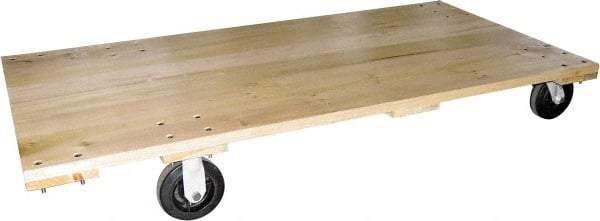 Fairbanks - 2,000 Lb Capacity Hardwood Platform Truck - Hardwood Deck, 24" OAW, 48" Platform Length, Mold On Rubber Casters - Apex Tool & Supply