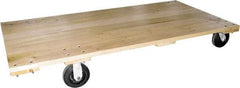 Fairbanks - 1,600 Lb Capacity Hardwood Platform Truck - Hardwood Deck, 36" OAW, 72" Platform Length, Mold On Rubber Casters - Apex Tool & Supply