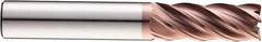 SGS - 1/2" Diam, Variable Pitch, 1-1/4" LOC, 5 Flute Solid Carbide 0.12" Corner Radius Roughing End Mill - Ti-NAMITE-M Finish, 3-1/4" OAL, 1/2" Shank Diam, Single End, 37° Helix - Apex Tool & Supply