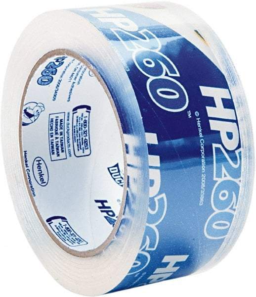 Duck - 1-7/8" x 60 Yd Clear Acrylic Adhesive Packaging Tape - Polypropylene Film Backing, 3.1 mil Thick, 31 Lb Tensile Strength, Series DUC - Apex Tool & Supply