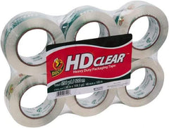 Duck - 1-7/8" x 110 Yd Clear Acrylic Adhesive Packaging Tape - Polypropylene Film Backing, 2.6 mil Thick, 31 Lb Tensile Strength, Series DUC - Apex Tool & Supply