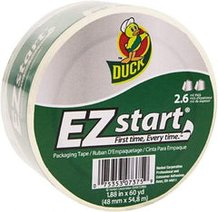 Duck - 1-7/8" x 60 Yd Clear Acrylic Adhesive Packaging Tape - Polypropylene Film Backing, 2.6 mil Thick, 31 Lb Tensile Strength, Series DUC - Apex Tool & Supply