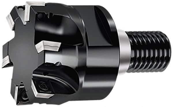 Walter - 24.99mm Cut Diam, 6.5mm Max Depth of Cut, 35mm OAL, Indexable Square Shoulder End Mill - SD..09T3.. Inserts, T22 Modular Connection, 90° Lead Angle, Through Coolant, Series M4132 - Apex Tool & Supply