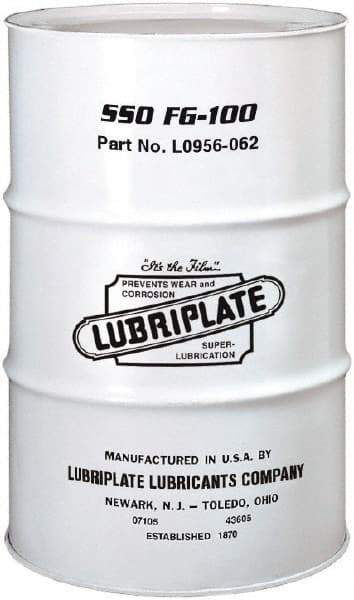 Lubriplate - 55 Gal Drum, Synthetic Seamer Oil - SAE 40, ISO 100, 106.7 cSt at 40°C, 13.9 cSt at 100°C, Food Grade - Apex Tool & Supply