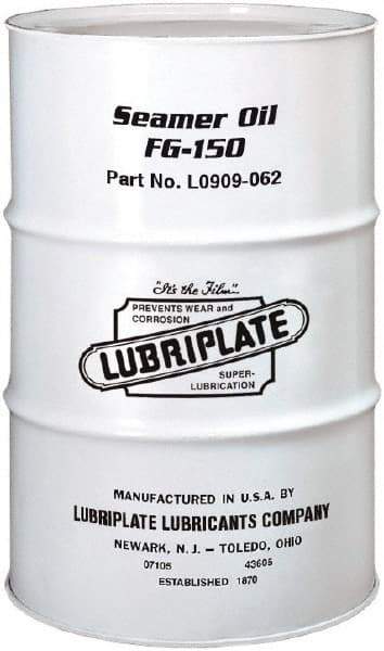Lubriplate - 55 Gal Drum Mineral Seamer Oil - SAE 40, ISO 150, 109 cSt at 40°C & 12 cSt at 100°C, Food Grade - Apex Tool & Supply