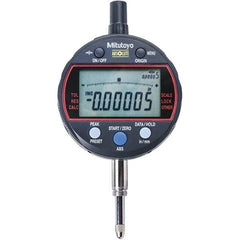 Mitutoyo - 0 to 1/2" Range, 0.001mm Graduation, Electronic Drop Indicator - Flat Back, Accurate to 0.0001", Inch & Metric System, LCD Display - Apex Tool & Supply