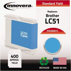 innovera - Cyan Ink Cartridge - Use with Brother DCP-130C, 330C, 350C, Fax 1360, 1860C, 1960C, 2480C, 2580C, MFC-230C, 240C, 440CN, 465CN, 665CW, 685CW, 845CW, 885CW, 3360C, 5460CN, 5860CN - Apex Tool & Supply