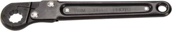 Proto - 11mm, Black Finish, Ratcheting Flare Nut Wrench - 12 Points, 5.437" OAL, Steel, Single End Head - Apex Tool & Supply