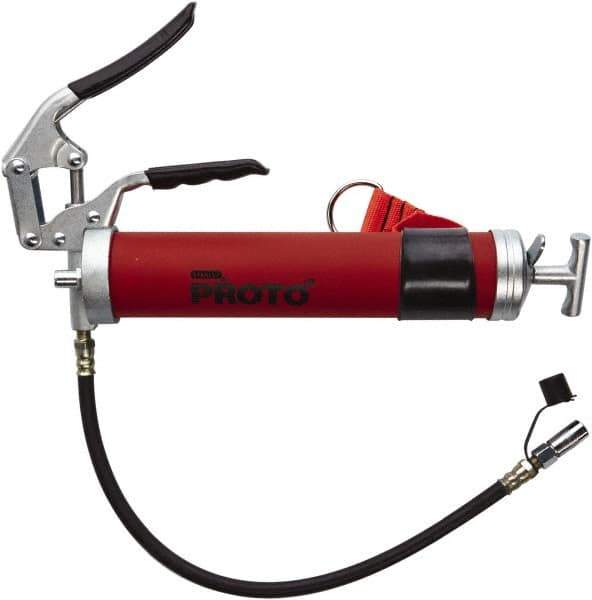 Proto - 3,600 Max psi, Flexible Pistol Grease Gun - 14 oz (Cartridge) & 16 oz (Bulk) Capacity, 3-Way, Bulk, Cartridge & Filler Pump - Apex Tool & Supply