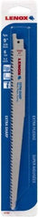 Lenox - 9" Long x 3/4" Thick, Bi-Metal Reciprocating Saw Blade - Straight Profile, 6 TPI, Toothed Edge - Apex Tool & Supply