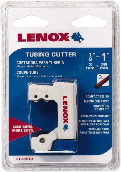Lenox - 1/8" to 1" Pipe Capacity, Tube Cutter - Cuts Copper - Apex Tool & Supply