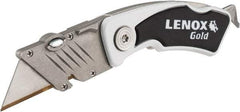 Lenox - Fixed Folding Utility Knife - White Metal Handle, 1 Blade Included - Apex Tool & Supply