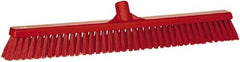 Vikan - 24" Combo Duty Synthetic Push Broom - 2" Bristle Length, Plastic Block, European Threaded Handle Connection - Apex Tool & Supply