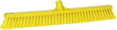 Vikan - 24" Combo Duty Synthetic Push Broom - 2" Bristle Length, Plastic Block, European Threaded Handle Connection - Apex Tool & Supply