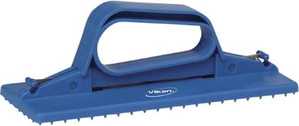 Vikan - 9" Long x 3-3/4" Wide Scouring Pad Holder - Blue - Apex Tool & Supply