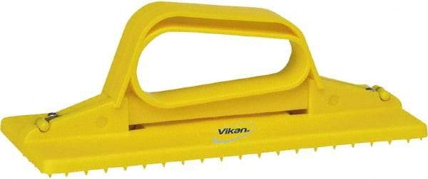 Vikan - 9" Long x 3-3/4" Wide Scouring Pad Holder - Yellow - Apex Tool & Supply