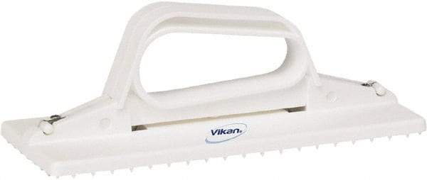 Vikan - 9" Long x 3-3/4" Wide Scouring Pad Holder - White - Apex Tool & Supply