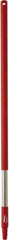 Vikan - 59 x 1-1/4" Fiberglass Squeegee Handle - European Threaded Connection, Red - Apex Tool & Supply